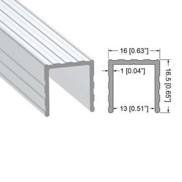 Aluminium Capping Channel for 12mm Panels (2mts)